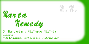 marta nemedy business card